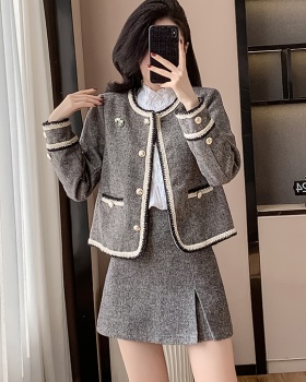 Autumn jacket short skirt 3pcs set for women