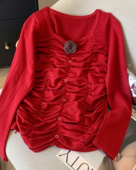 Stereoscopic tops long sleeve sweater for women