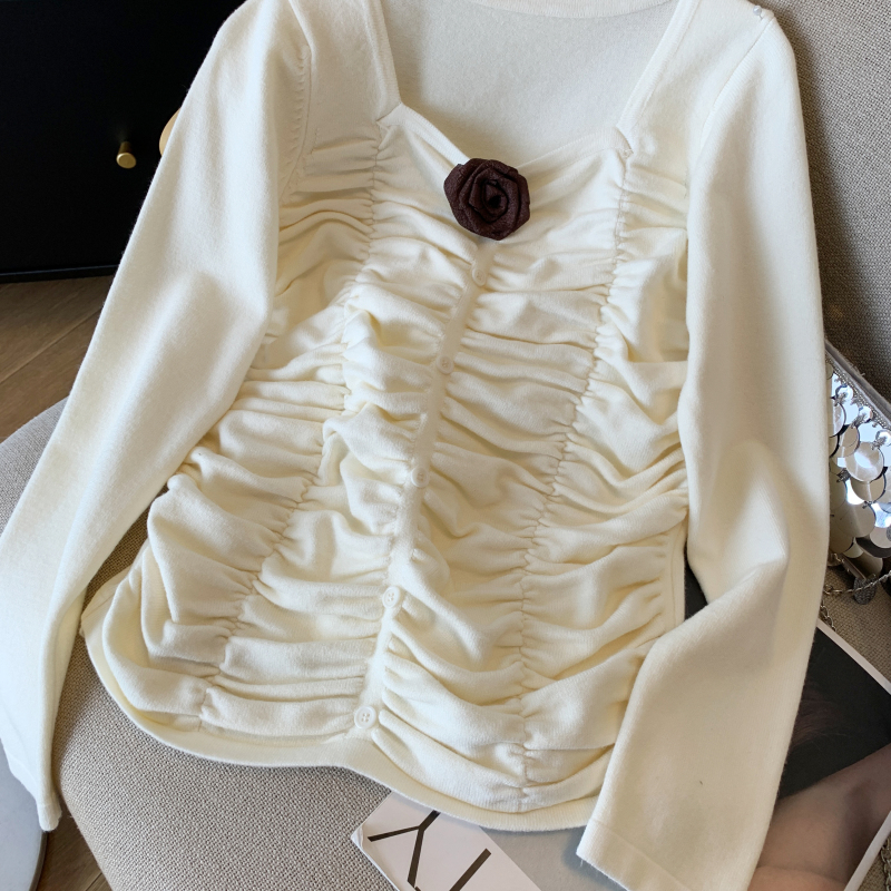 Stereoscopic tops long sleeve sweater for women