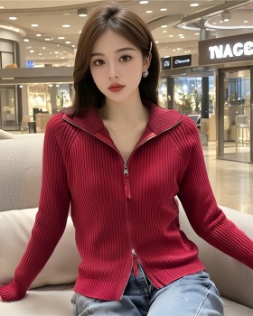 Autumn niche tops slim zip sweater