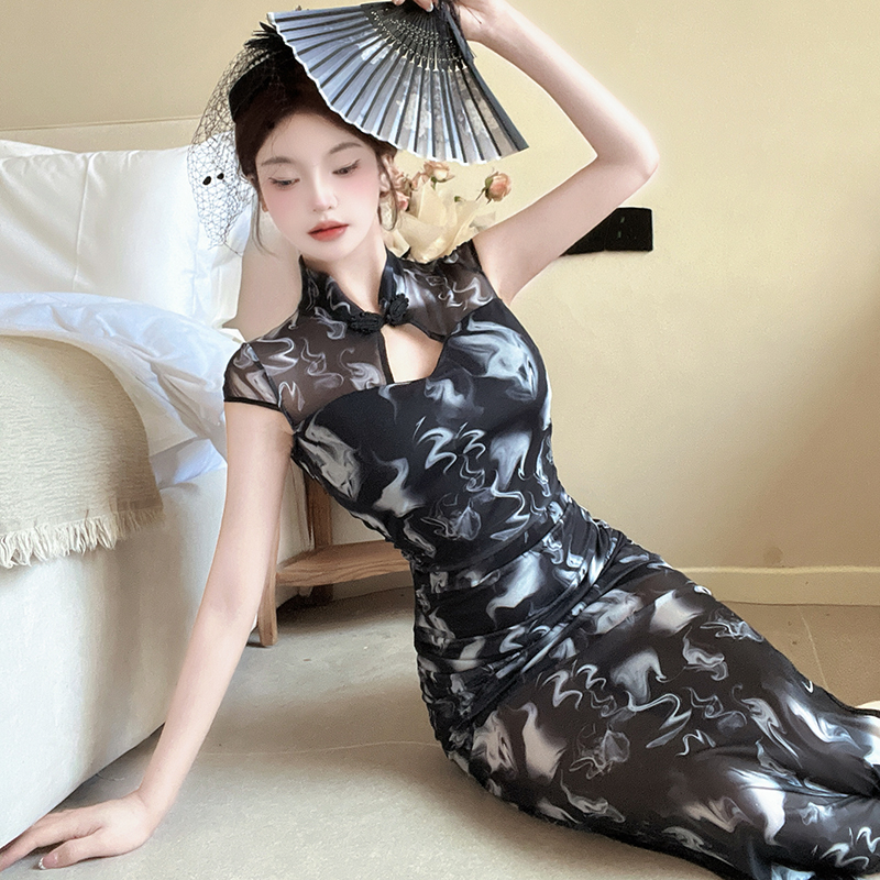 Ladies slim Chinese style dress temperament sexy cheongsam