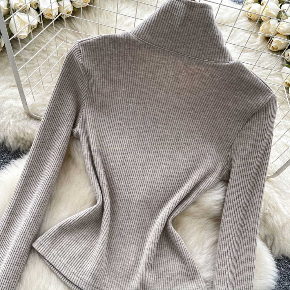 Cstand collar tops British style sweater for women