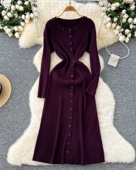 Bottoming slim long dress Korean style dress for women