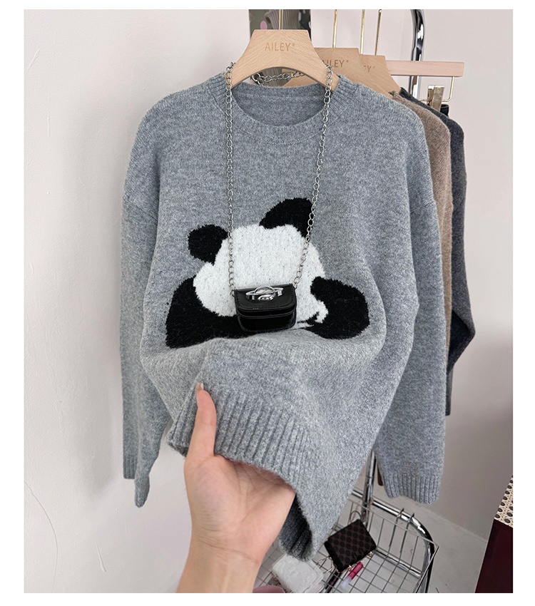 Autumn and winter panda tops cartoon embroidery shirts