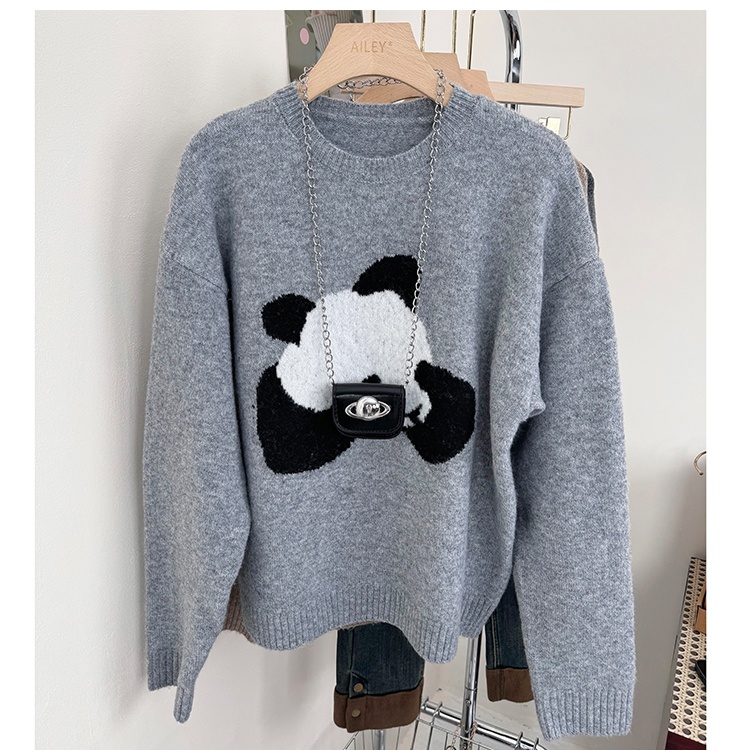 Autumn and winter panda tops cartoon embroidery shirts