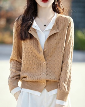 Mixed colors tops round neck sweater for women