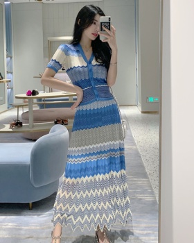 Chanelstyle summer long skirt knitted skirt 2pcs set