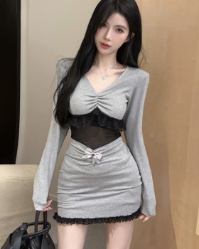 Package hip fashion slim long sleeve dress for women