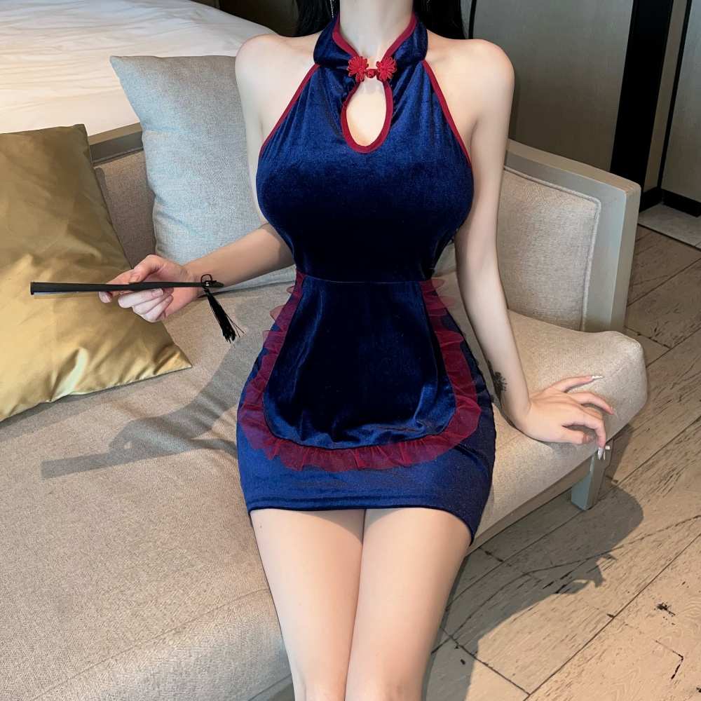 Lotus leaf edges sexy spicegirl dress for women