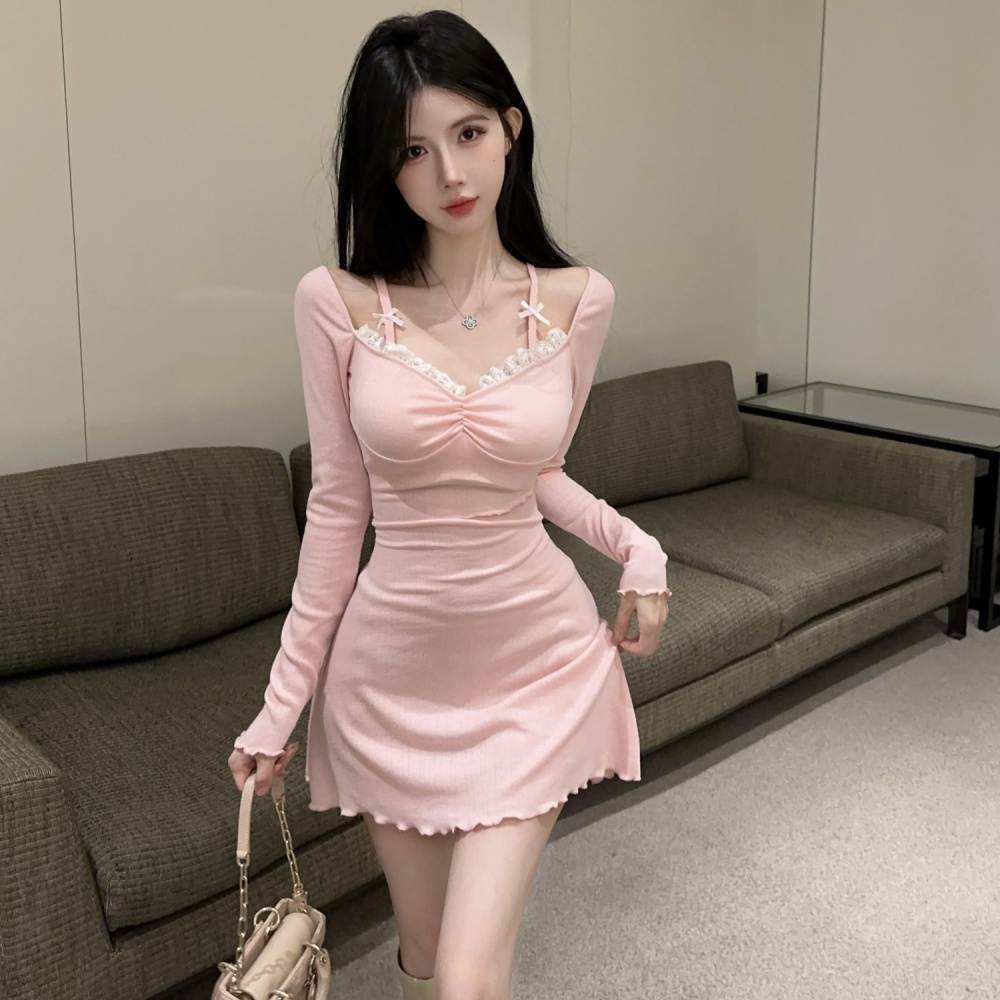 Hollow strapless fashion sling refreshing dress for women