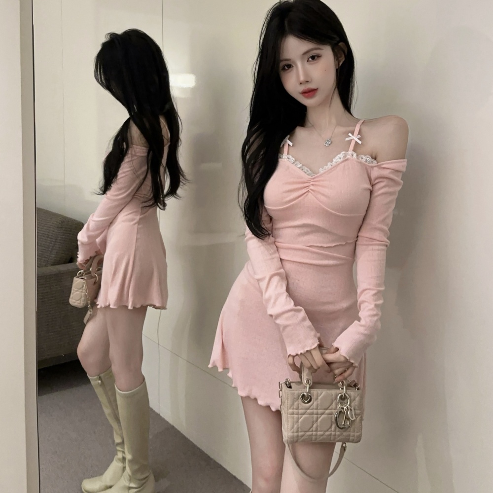 Hollow strapless fashion sling refreshing dress for women