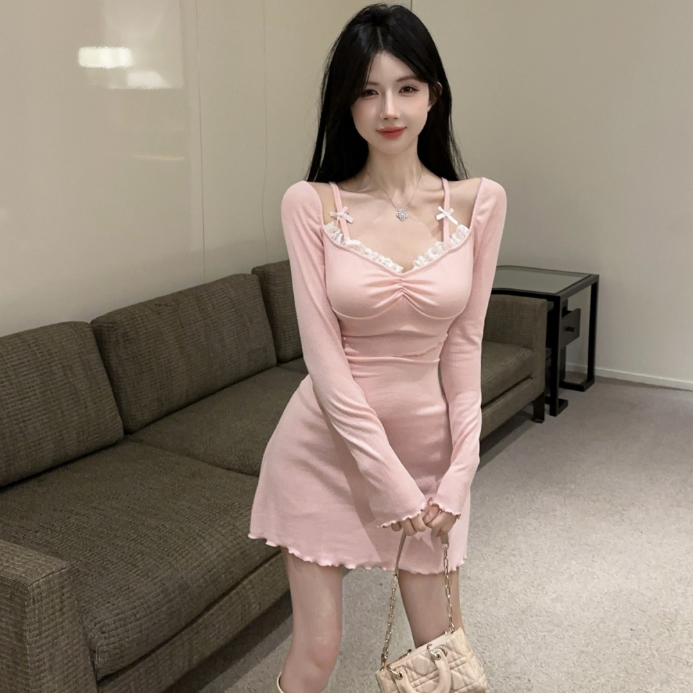 Hollow strapless fashion sling refreshing dress for women