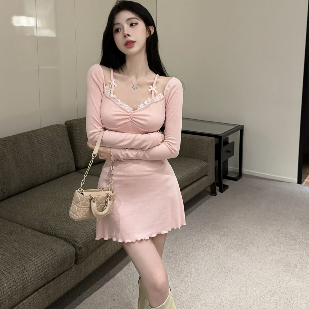 Hollow strapless fashion sling refreshing dress for women