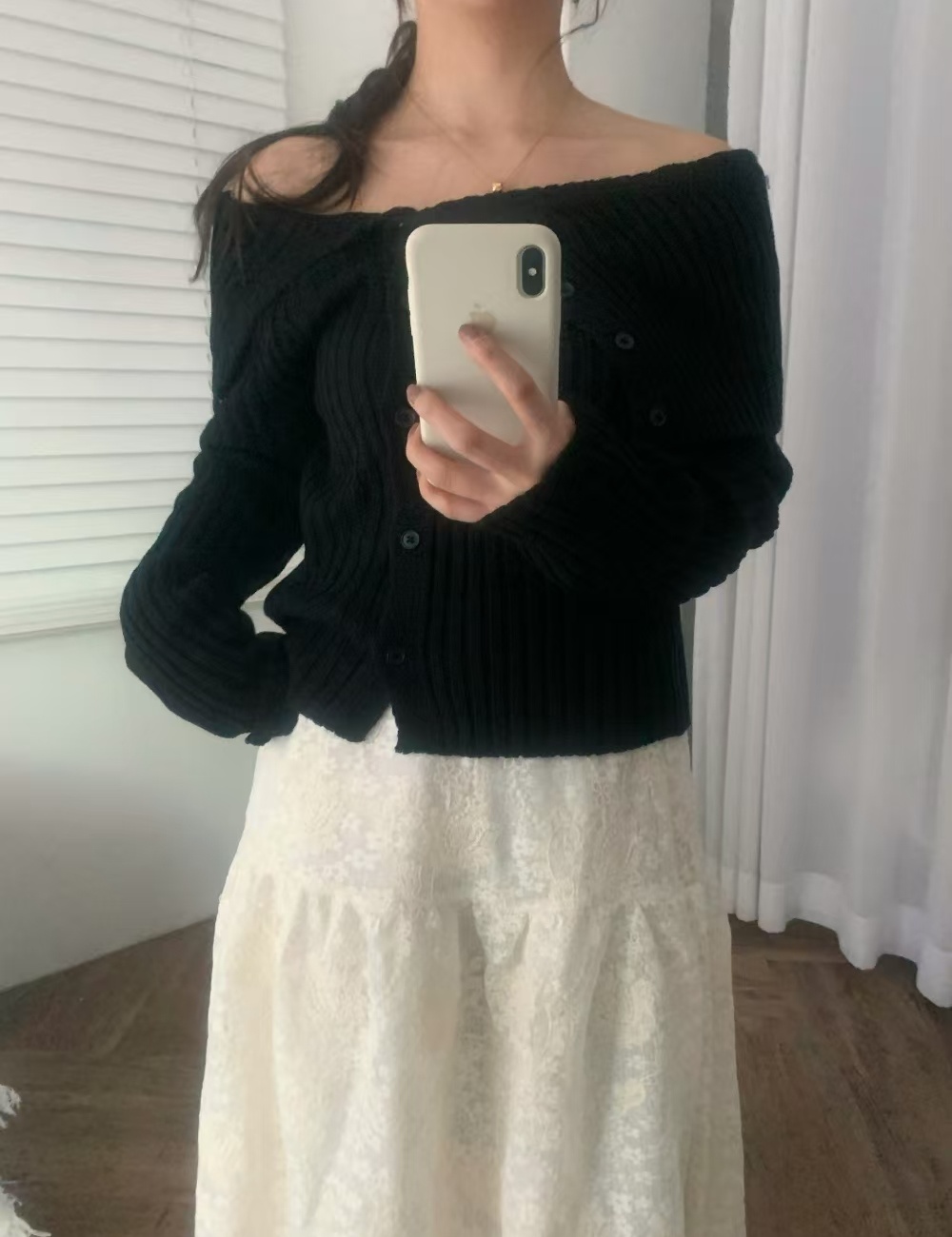 Temperament autumn and winter strapless sweater