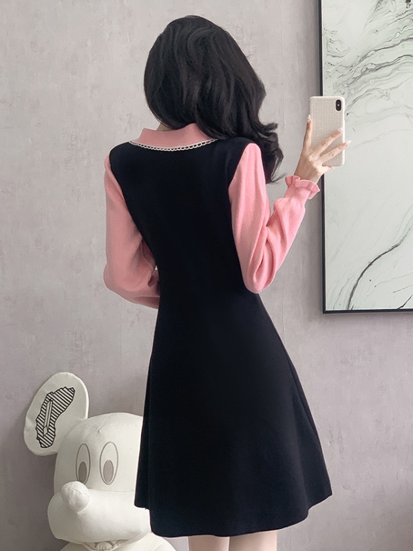 Autumn and winter knitted simple all-match dress