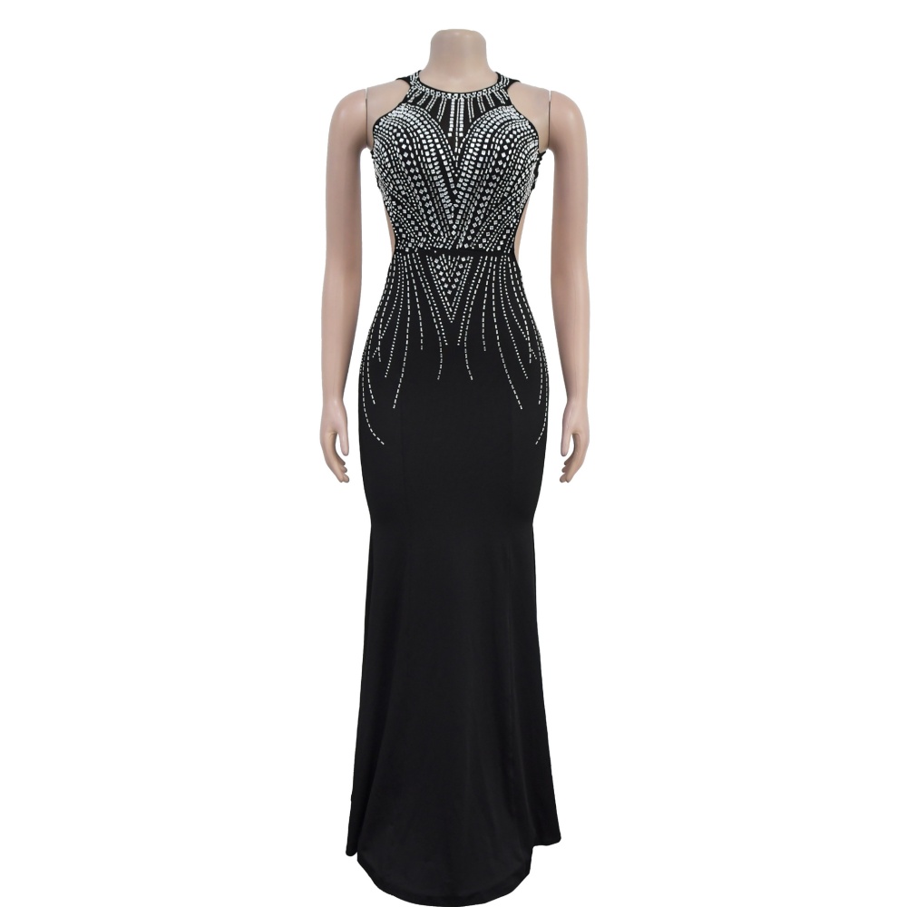 Rhinestone dress slim formal dress for women