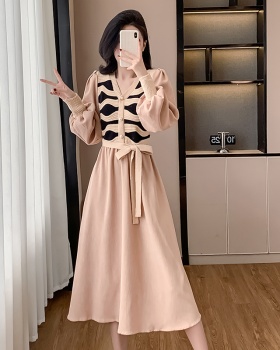 Korean style spring and autumn bottoming temperament dress