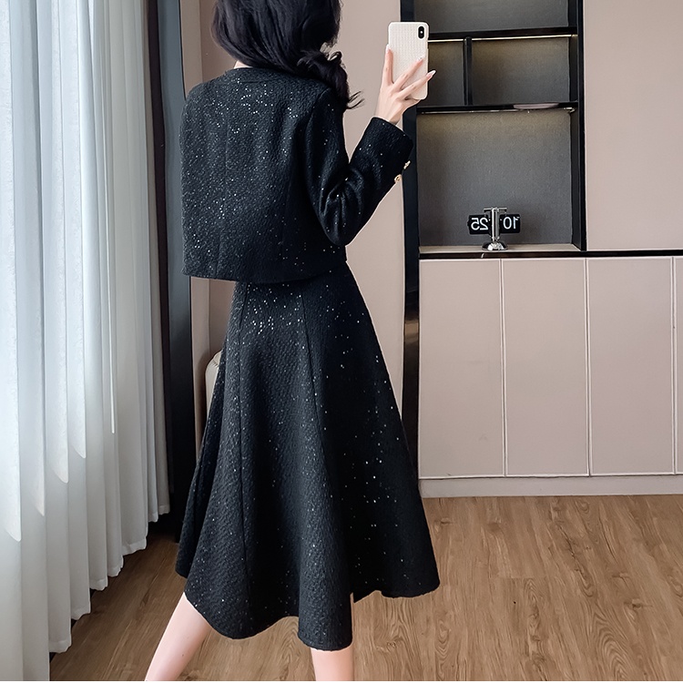 Ladies retro chanelstyle fashion skirt 2pcs set