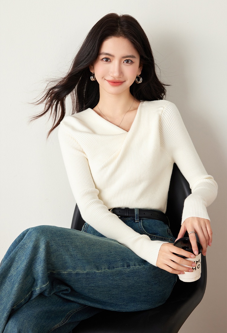 Slim unique sweater France style tops for women