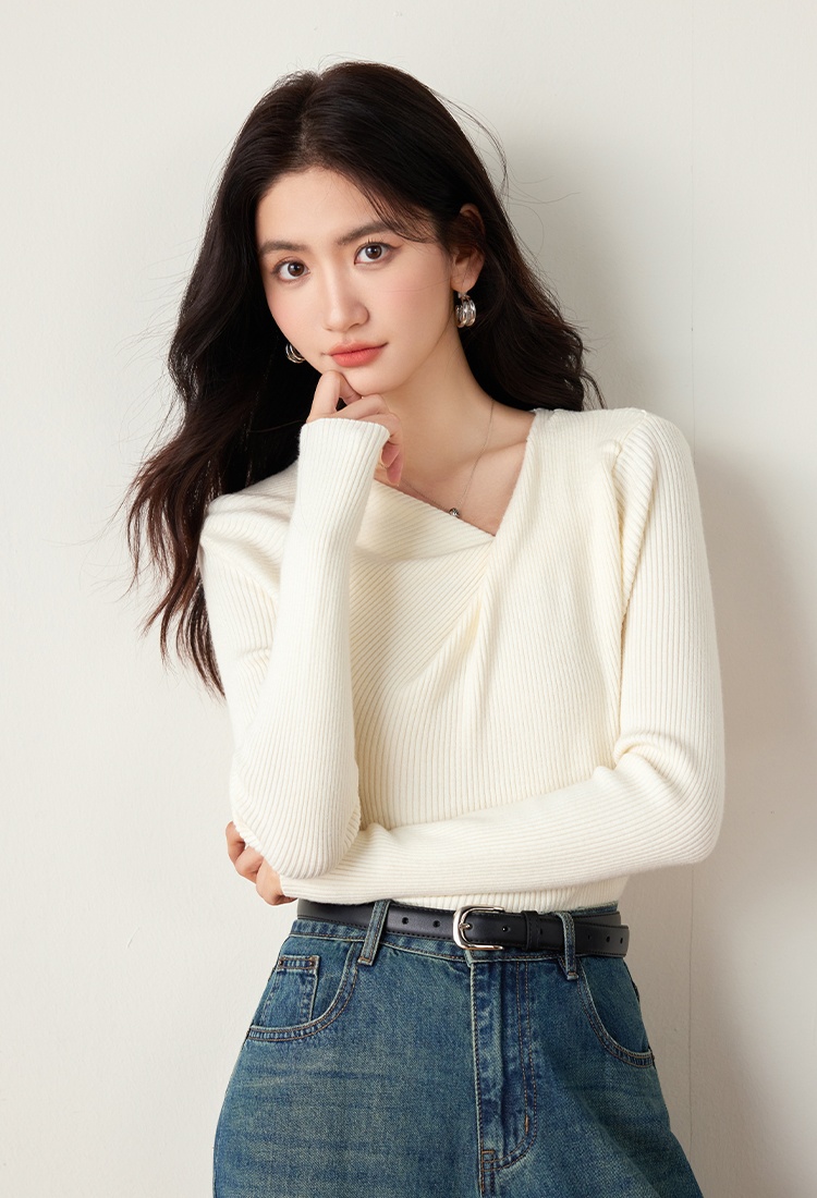 Slim unique sweater France style tops for women