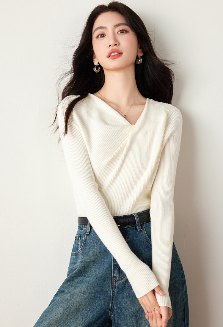 Slim unique sweater France style tops for women