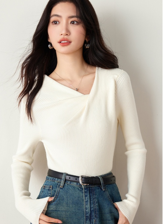 Slim unique sweater France style tops for women