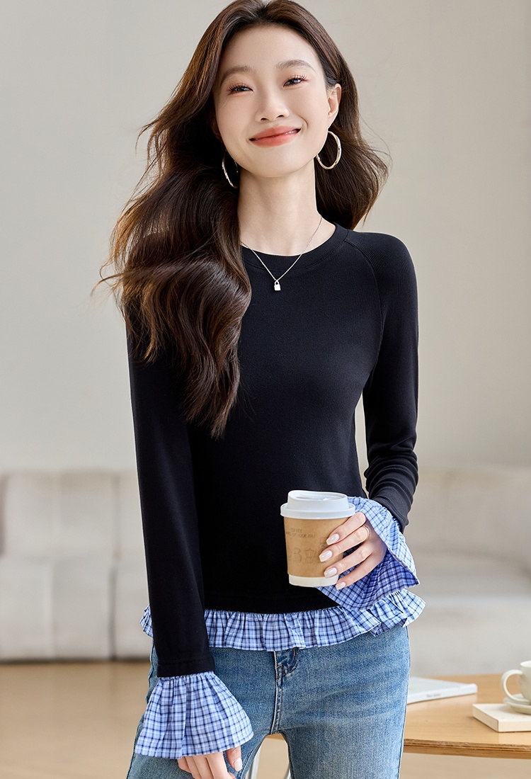 Long sleeve fashion tops autumn and winter niche T-shirt