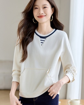 Long sleeve loose tops round neck hoodie for women