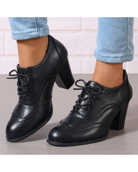 Round fashion shoes large yard leather shoes for women