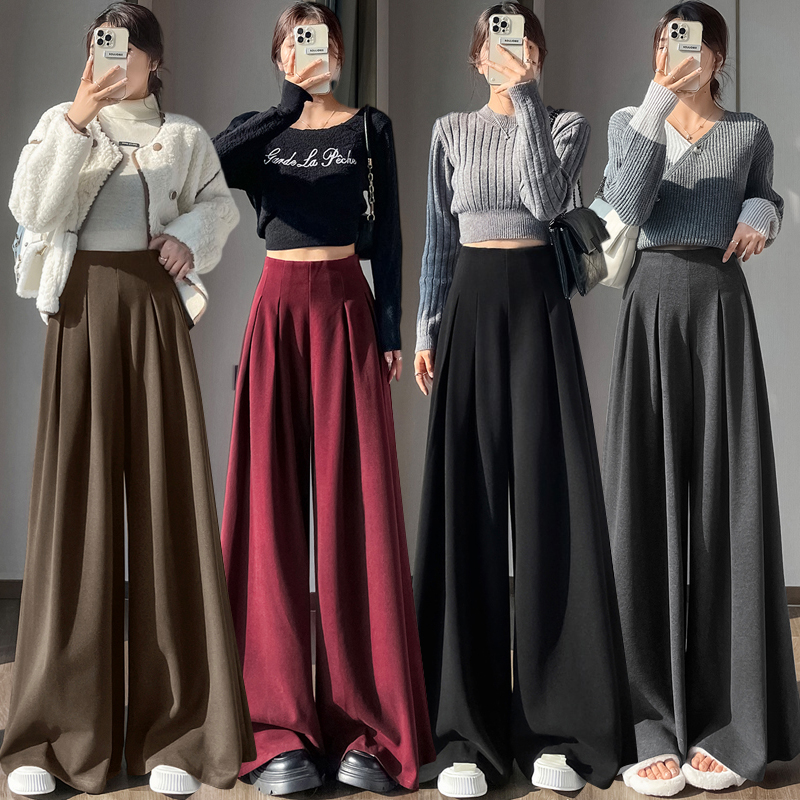 Mopping wide leg pants autumn and winter pants for women