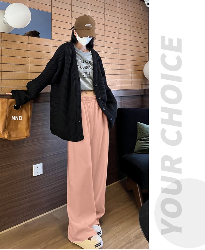 Drape wide leg long pants winter sports sweatpants for women