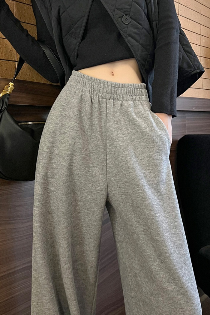 Drape wide leg long pants winter sports sweatpants for women