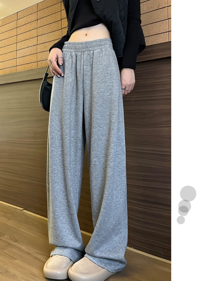 Drape wide leg long pants winter sports sweatpants for women