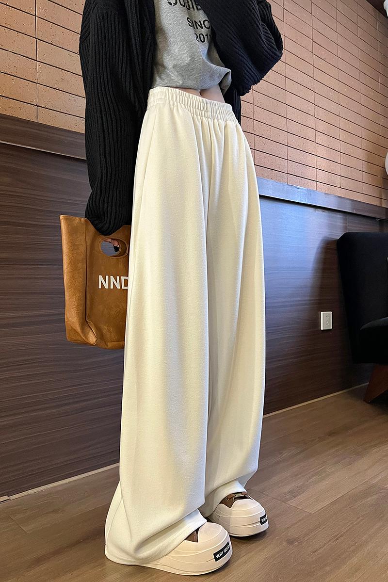 Drape wide leg long pants winter sports sweatpants for women