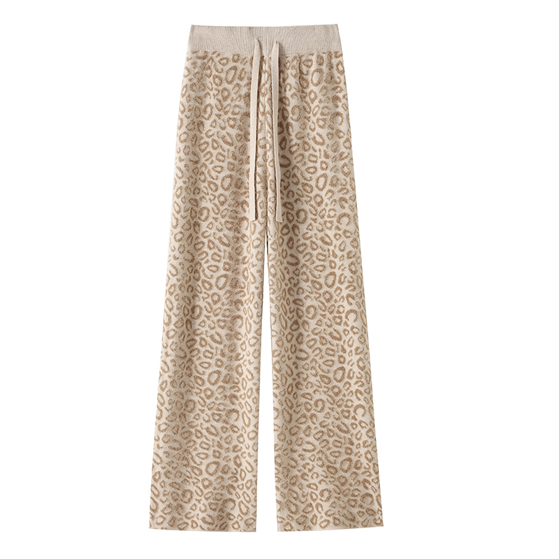 Mopping knitted autumn and winter wide leg pants for women