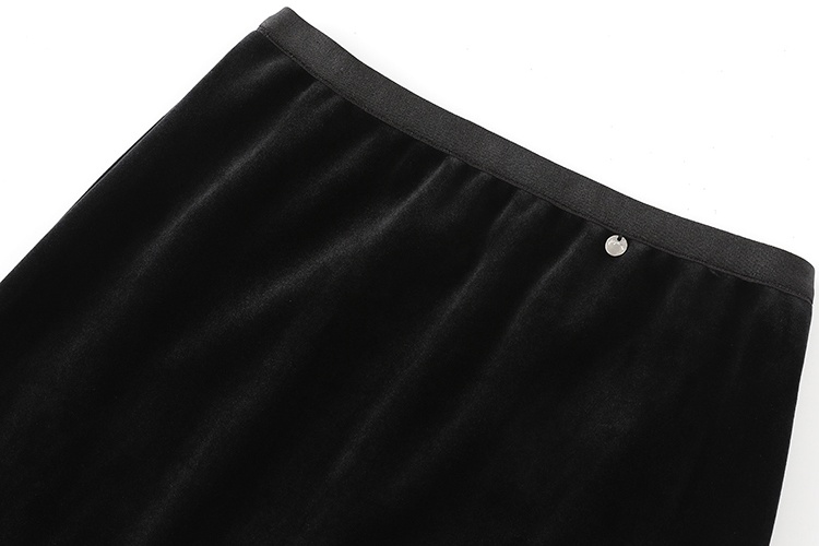 High waist black slim drape mermaid skirt