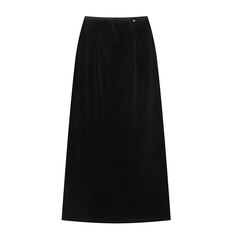 Plus velvet skirt slim one step skirt for women