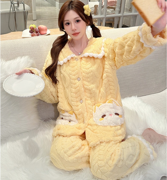 Large yard lovely pajamas sweet thick cardigan for women