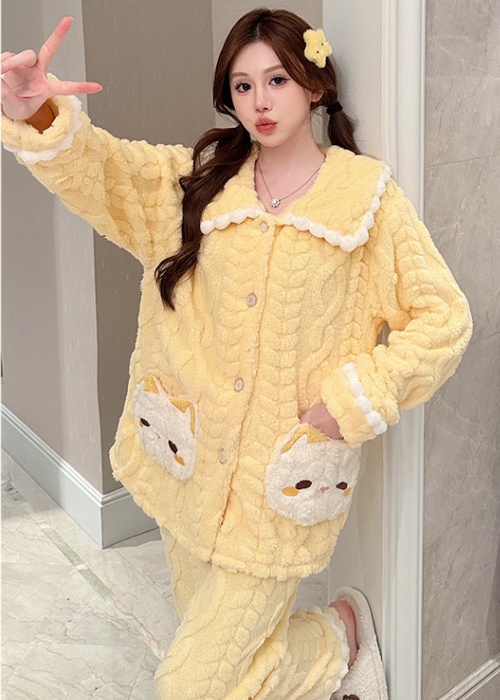 Large yard lovely pajamas sweet thick cardigan for women