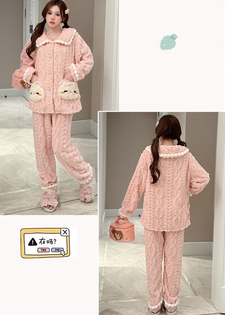 Large yard lovely pajamas sweet thick cardigan for women