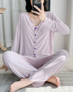 Thin cardigan wears outside pajamas a set for women