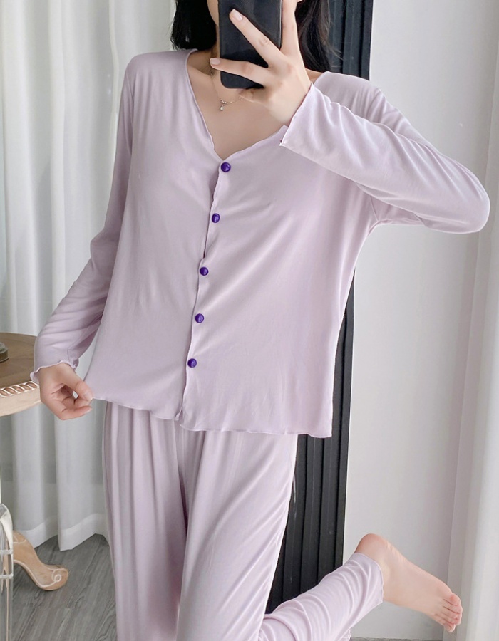 Thin cardigan wears outside pajamas a set for women