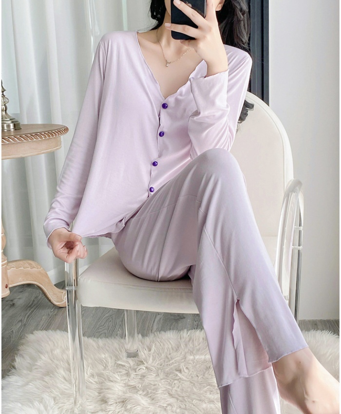 Thin cardigan wears outside pajamas a set for women