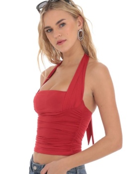 Sleeveless halter slim fashion vest pure spicegirl sexy tops