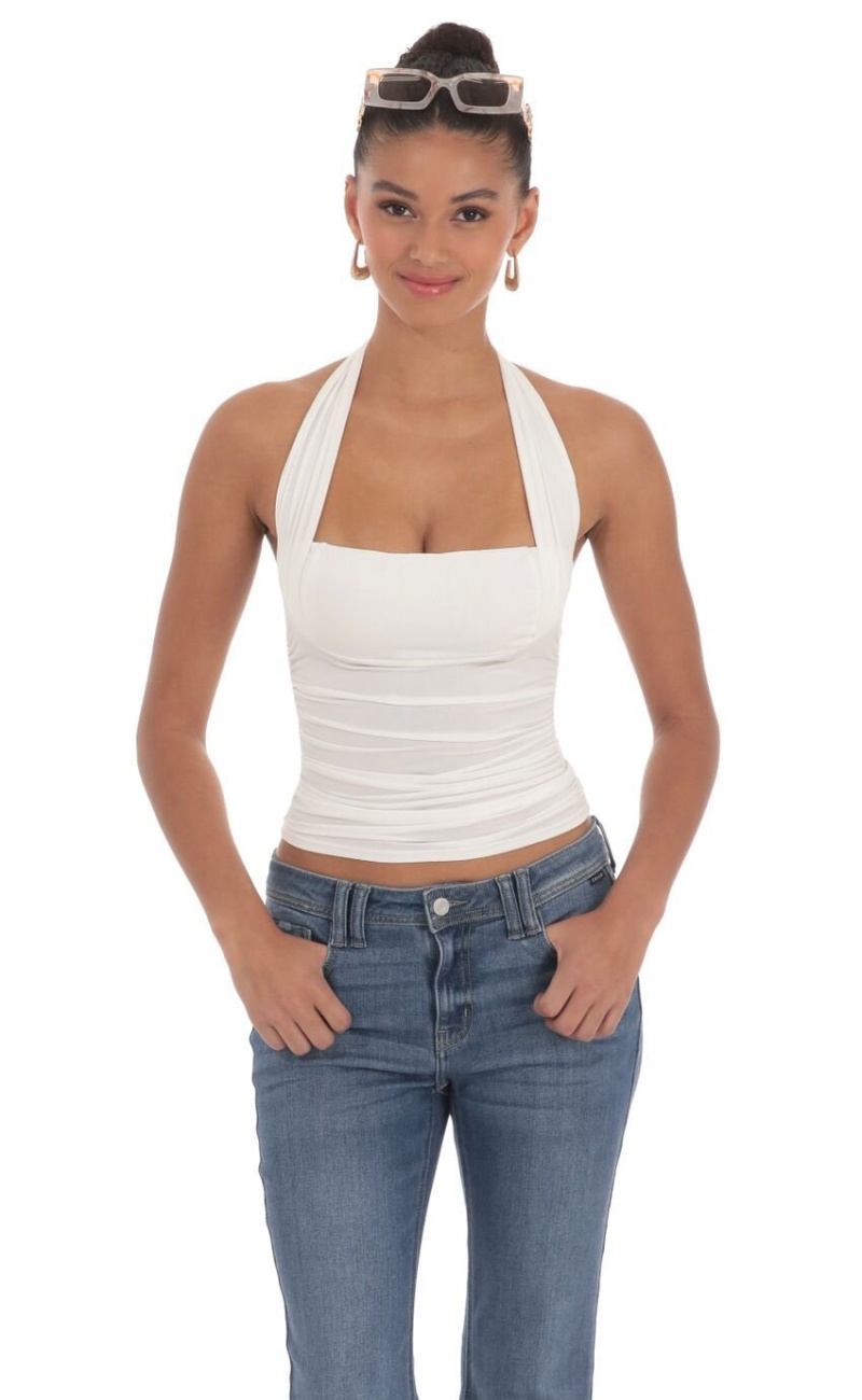 Sleeveless halter slim fashion vest pure spicegirl sexy tops