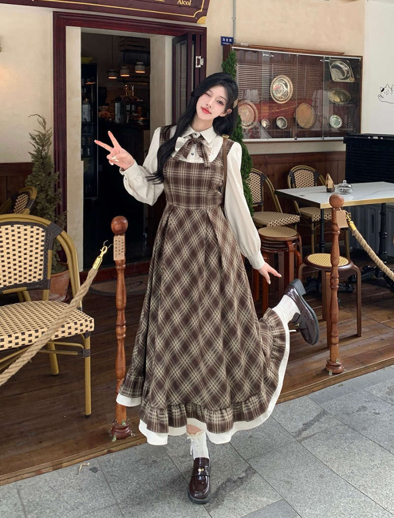 France style retro small fat large yard dress for women