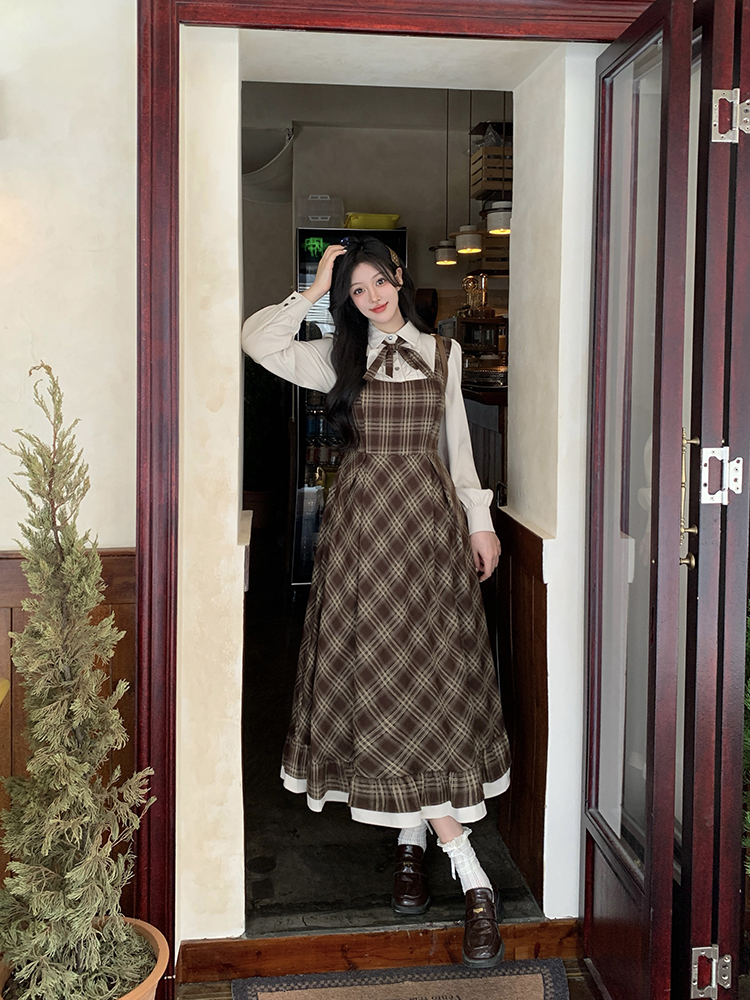 France style retro small fat large yard dress for women