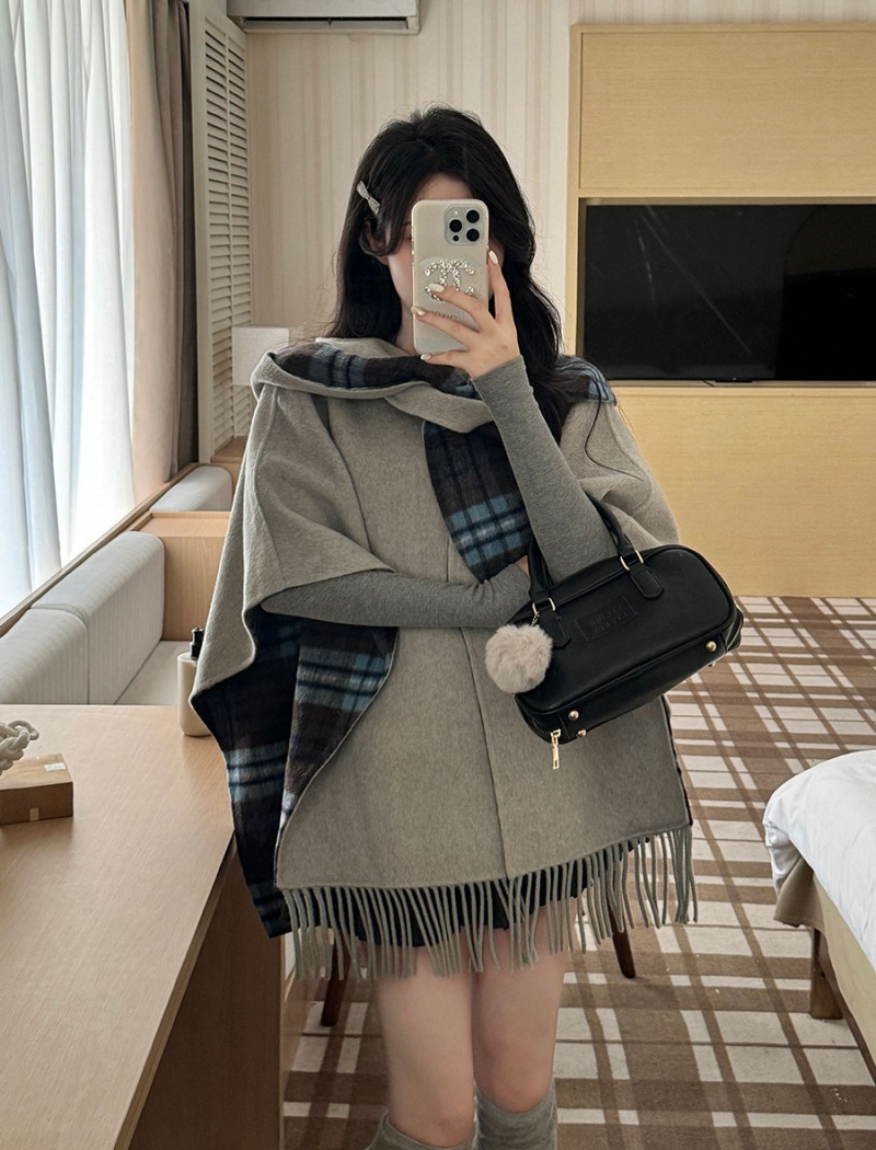 Autumn and winter woolen coat two-sided wear coat for women