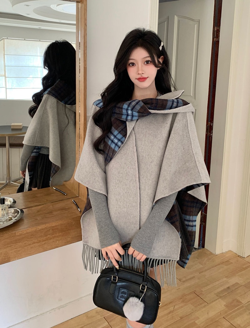 Autumn and winter woolen coat two-sided wear coat for women