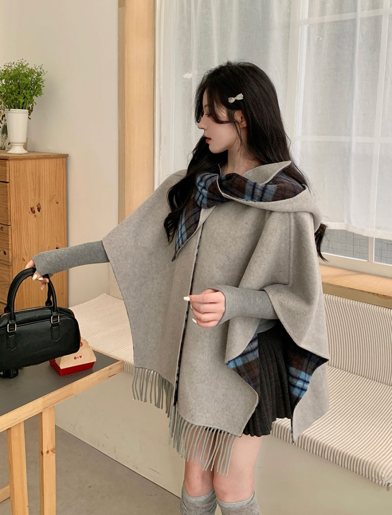 Autumn and winter woolen coat two-sided wear coat for women